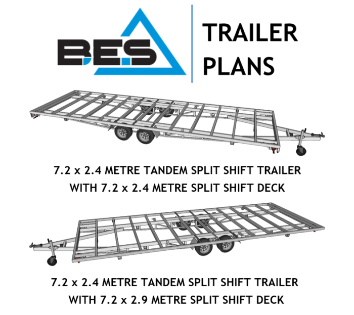 7.2 x 2.4 METRE TANDEM SPLIT SHIFT TRAILER